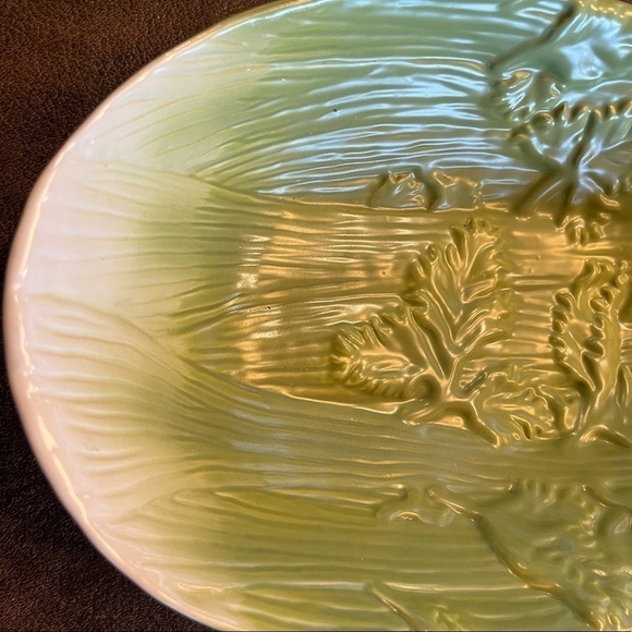 Distinctive Oval Shaped Bowl that has Raised Celery Stalk Design - Picture 3 of 8